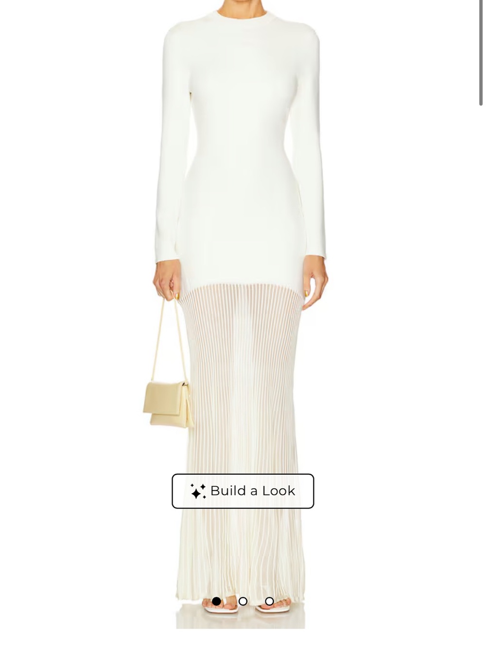 Revolve Seroya Serenade Knit Maxi Dress in Eggshell — Cream Ribbed sheer sweater